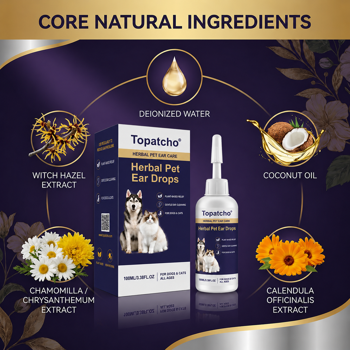 Topatcho™ 🍃 Gentle Clean & Calm Pet Ear Drops