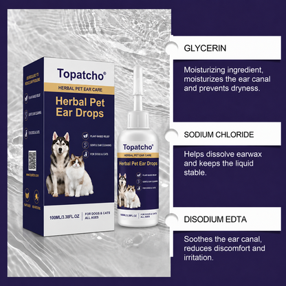 Topatcho™ 🍃 Gentle Clean & Calm Pet Ear Drops
